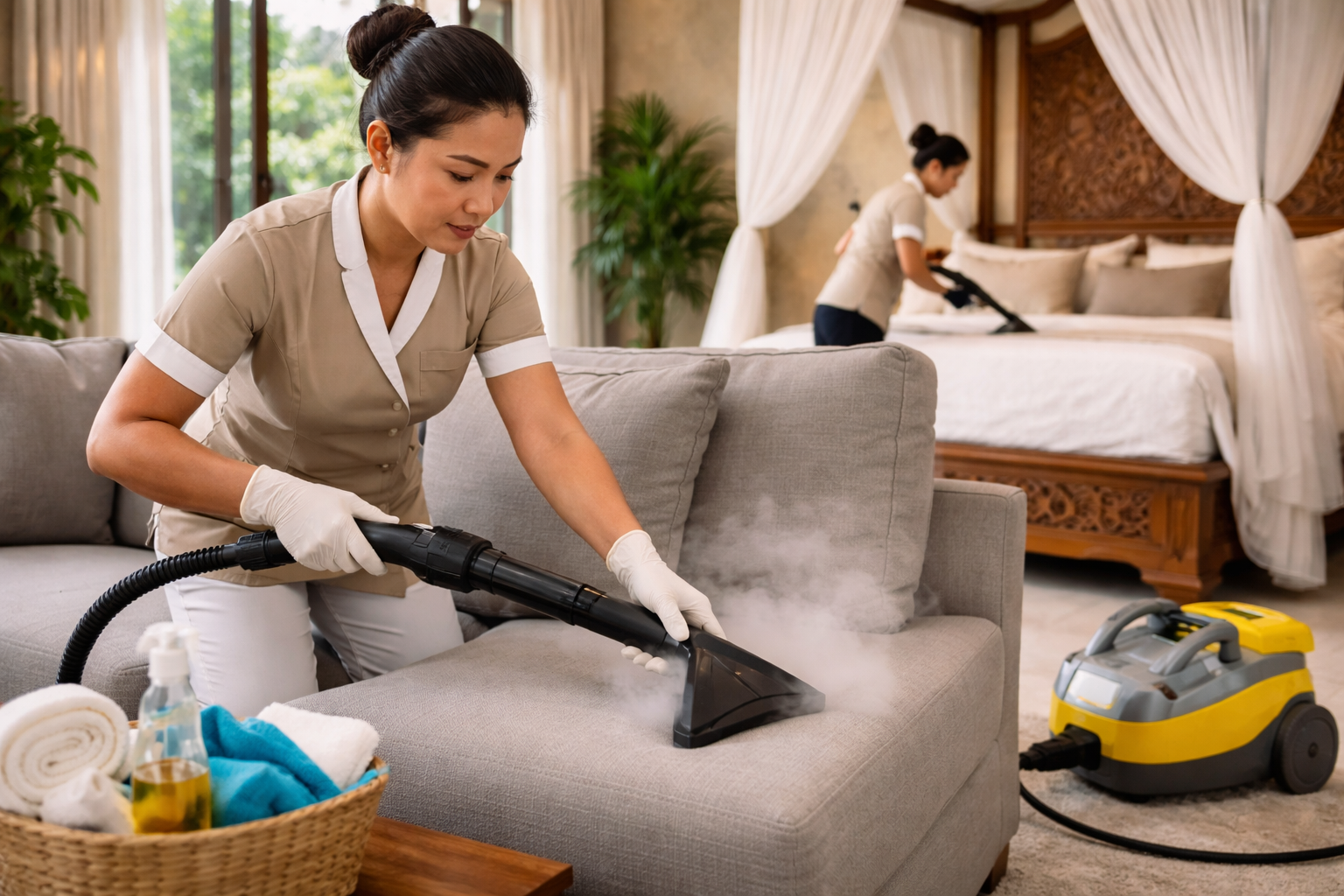 Steam sofa dan kasur